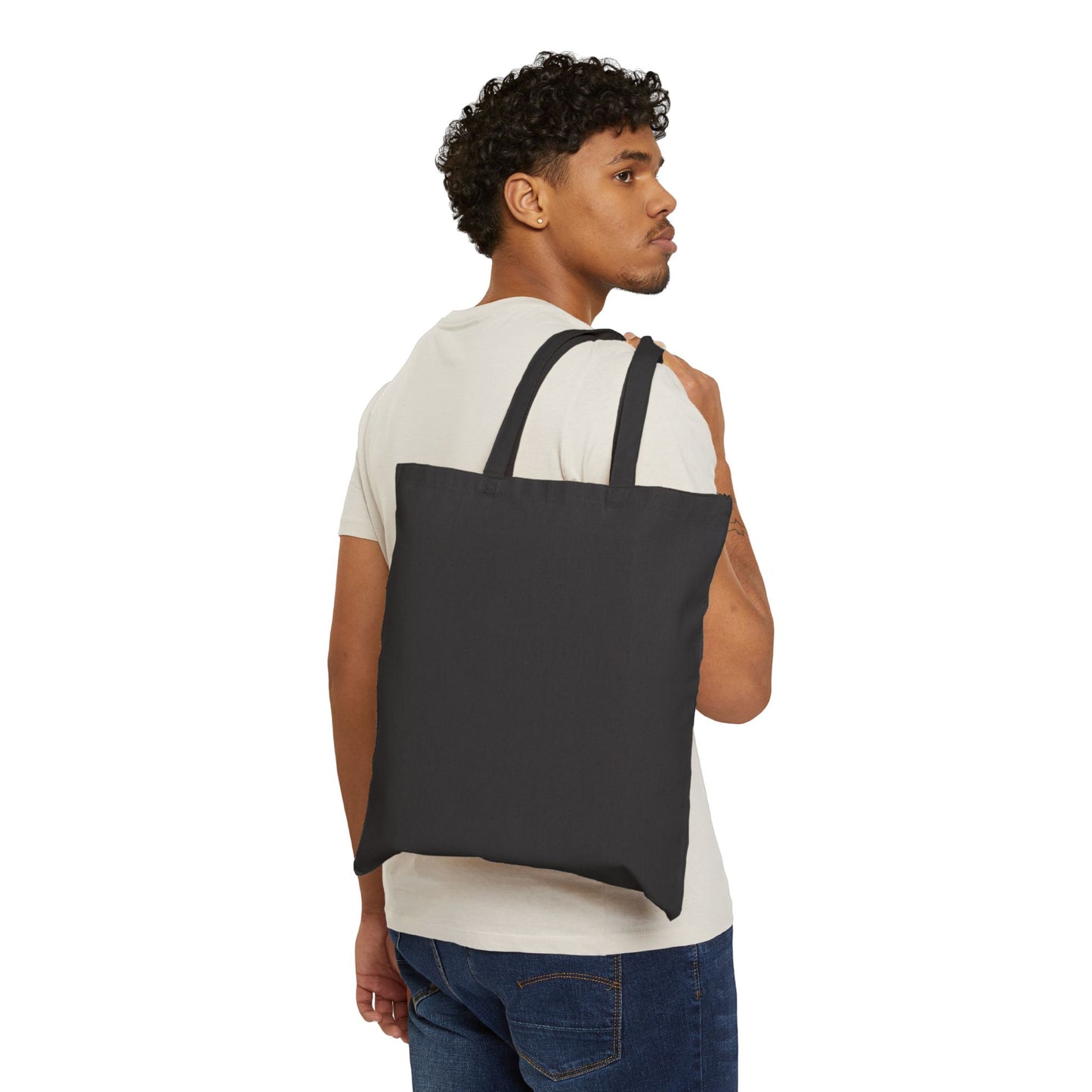 Spiritual Journey Cotton Canvas Tote Bag - Cosmic Design for Mindful Living
