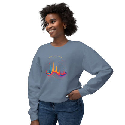 Colorful Wave Design Unisex Lightweight Crewneck Sweatshirt