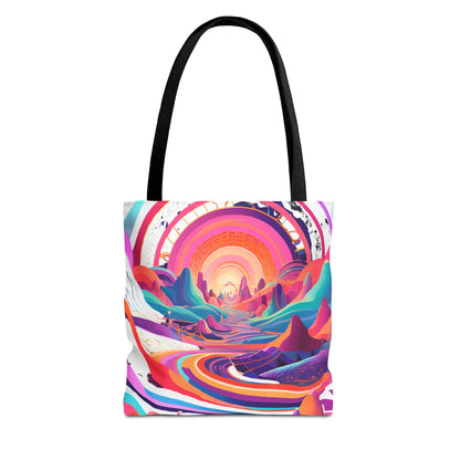 Vibrant Sunset Landscape Tote Bag - Colorful Artistic Design for Everyday Use