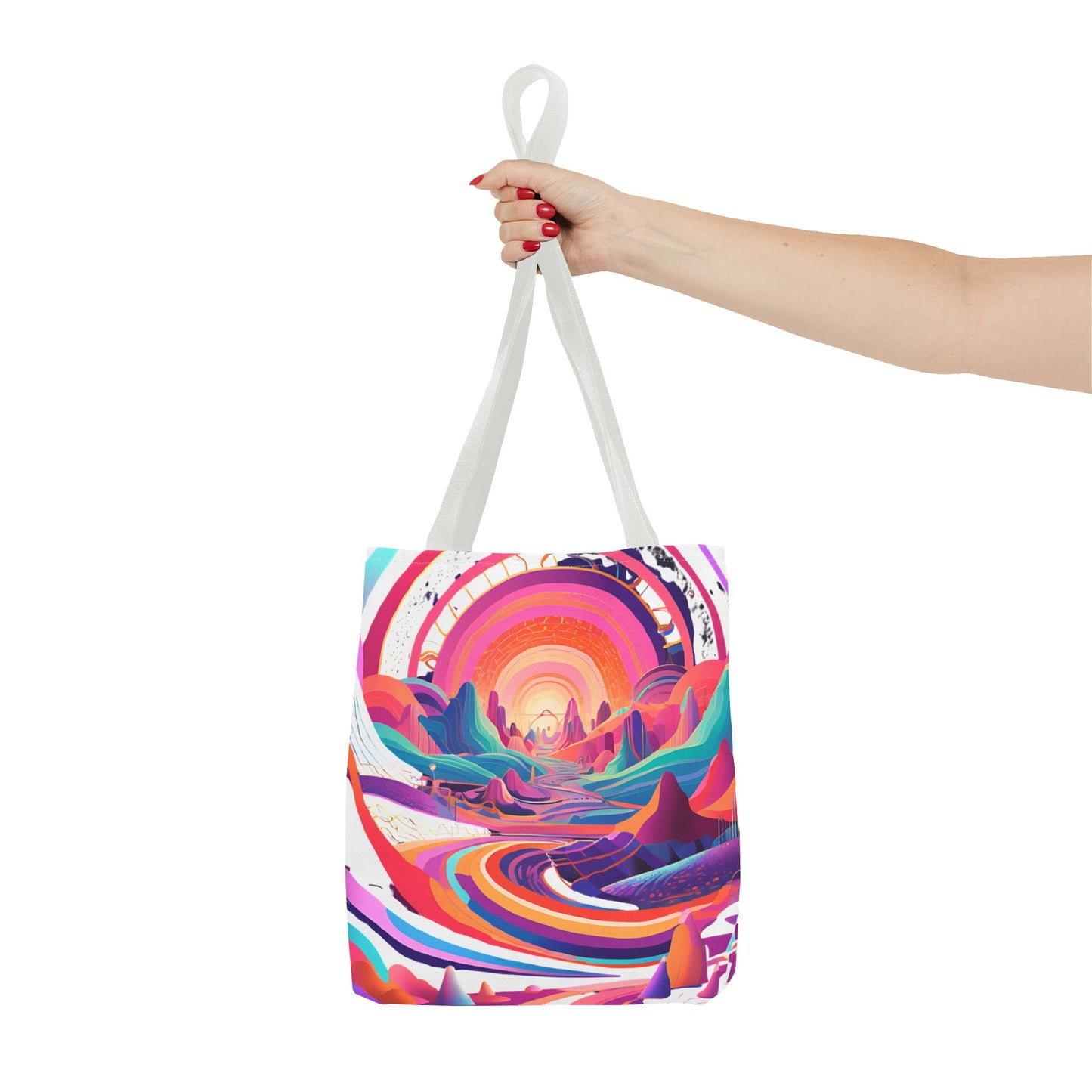 Vibrant Sunset Landscape Tote Bag - Colorful Artistic Design for Everyday Use