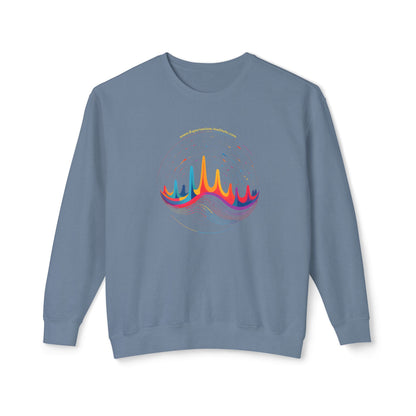 Colorful Wave Design Unisex Lightweight Crewneck Sweatshirt