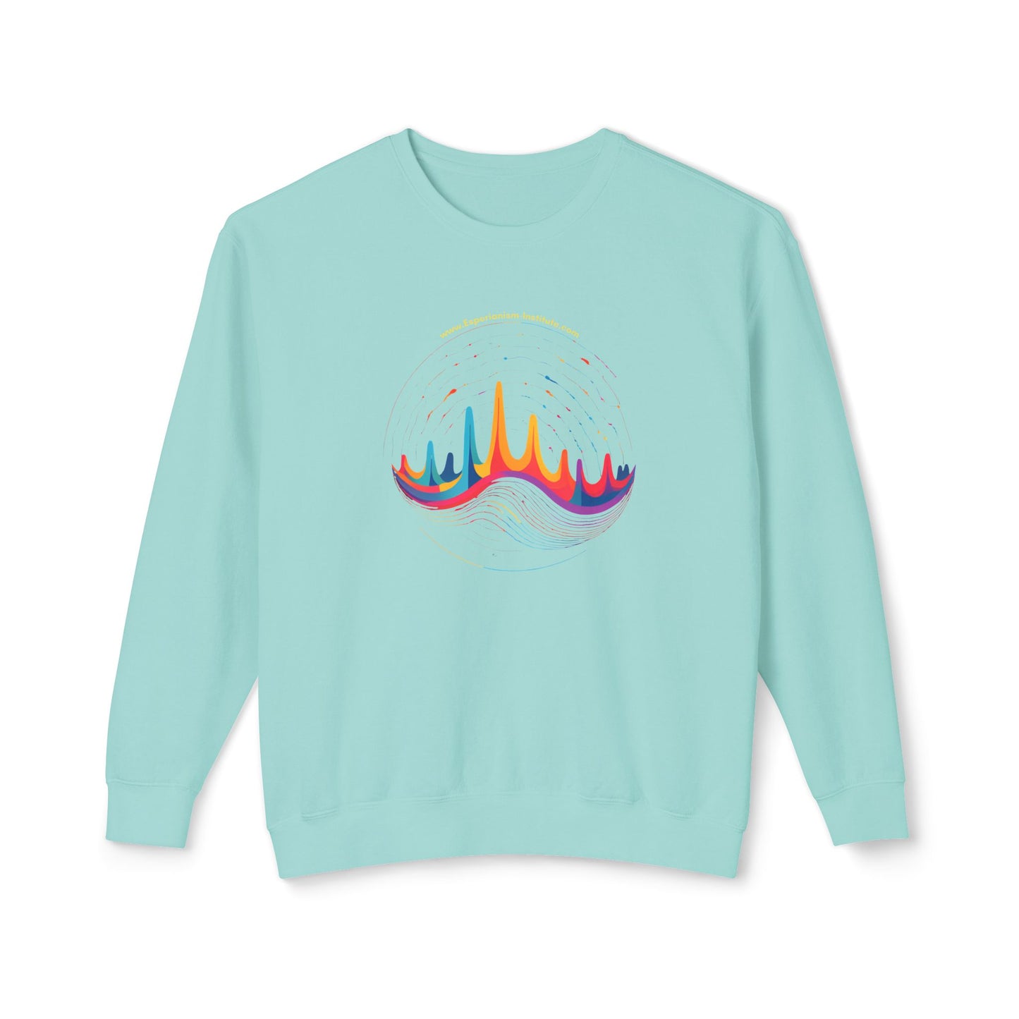 Colorful Wave Design Unisex Lightweight Crewneck Sweatshirt