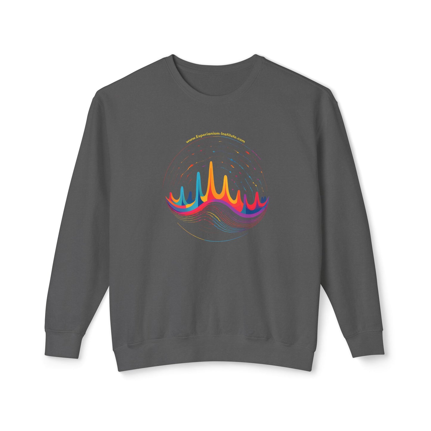 Colorful Wave Design Unisex Lightweight Crewneck Sweatshirt