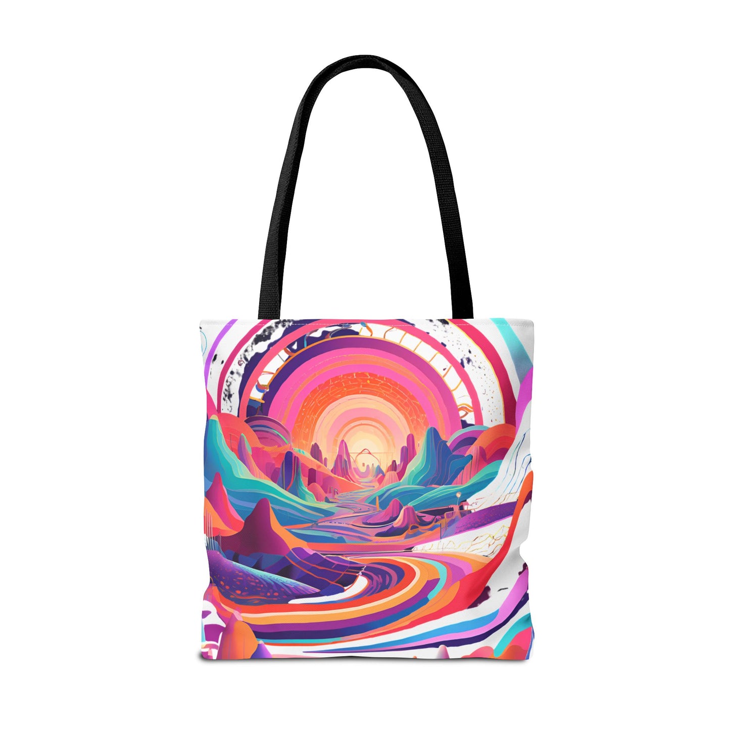 Vibrant Sunset Landscape Tote Bag - Colorful Artistic Design for Everyday Use