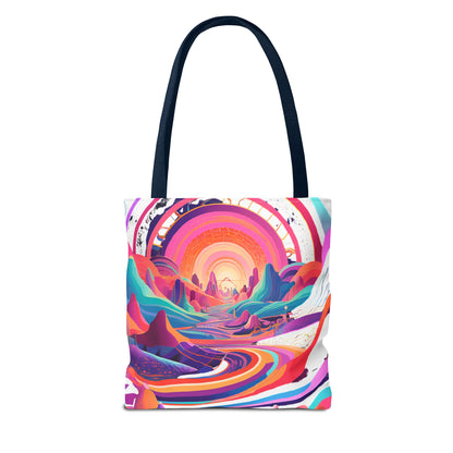 Vibrant Sunset Landscape Tote Bag - Colorful Artistic Design for Everyday Use