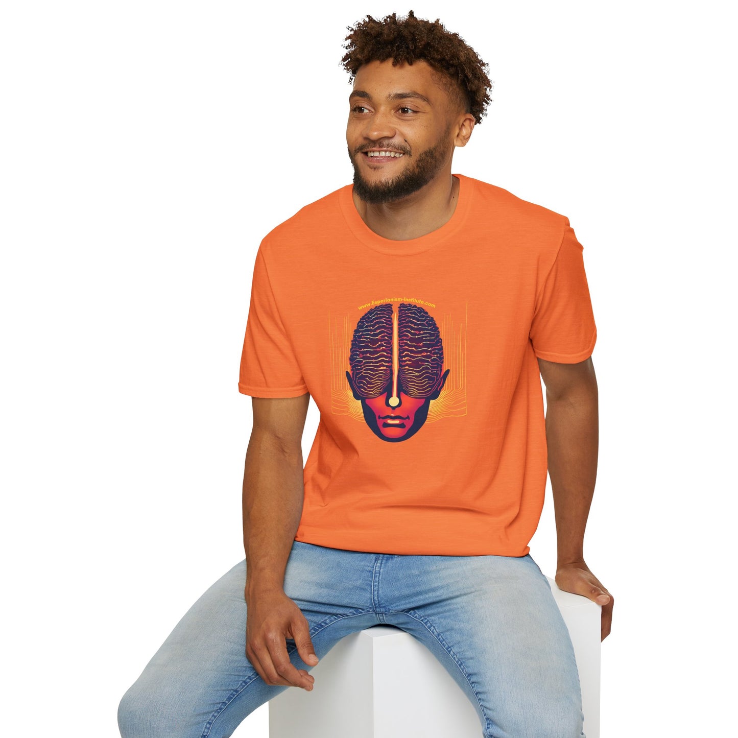 Vision Unisex Softstyle T-Shirt - Vibrant Brain Art Design
