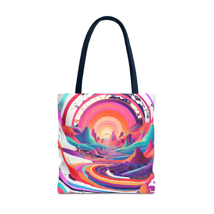 Vibrant Sunset Landscape Tote Bag - Colorful Artistic Design for Everyday Use