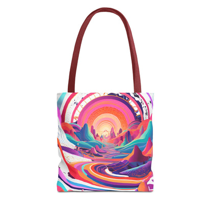 Vibrant Sunset Landscape Tote Bag - Colorful Artistic Design for Everyday Use