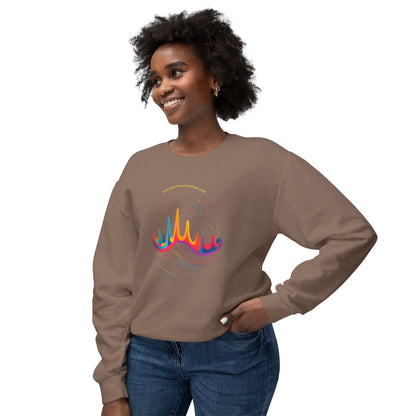 Colorful Wave Design Unisex Lightweight Crewneck Sweatshirt