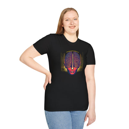 Vision Unisex Softstyle T-Shirt - Vibrant Brain Art Design