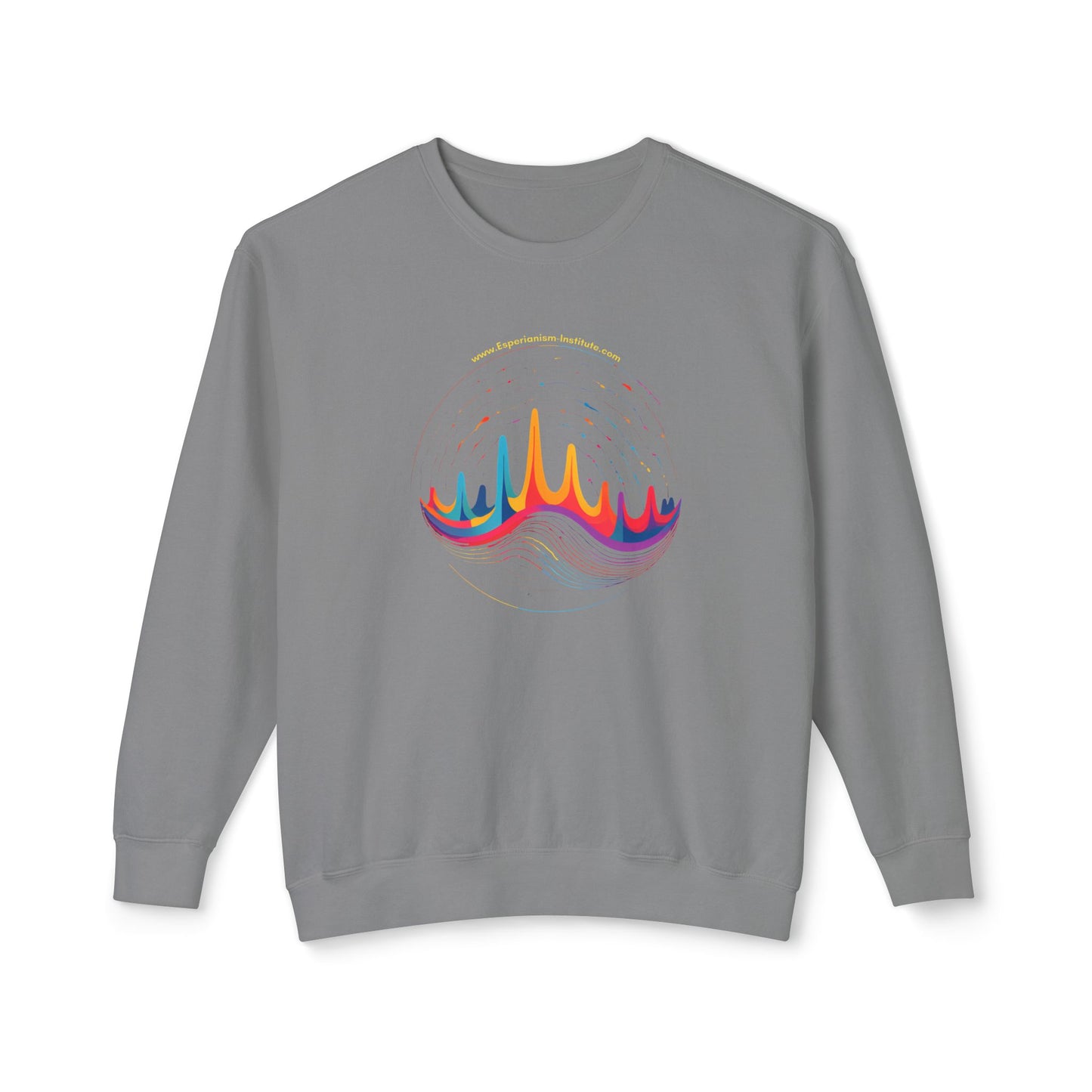 Colorful Wave Design Unisex Lightweight Crewneck Sweatshirt