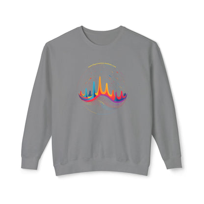 Colorful Wave Design Unisex Lightweight Crewneck Sweatshirt