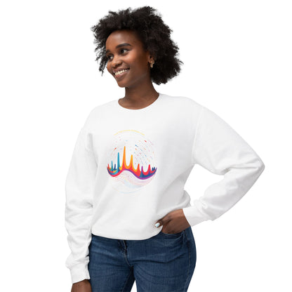 Colorful Wave Design Unisex Lightweight Crewneck Sweatshirt