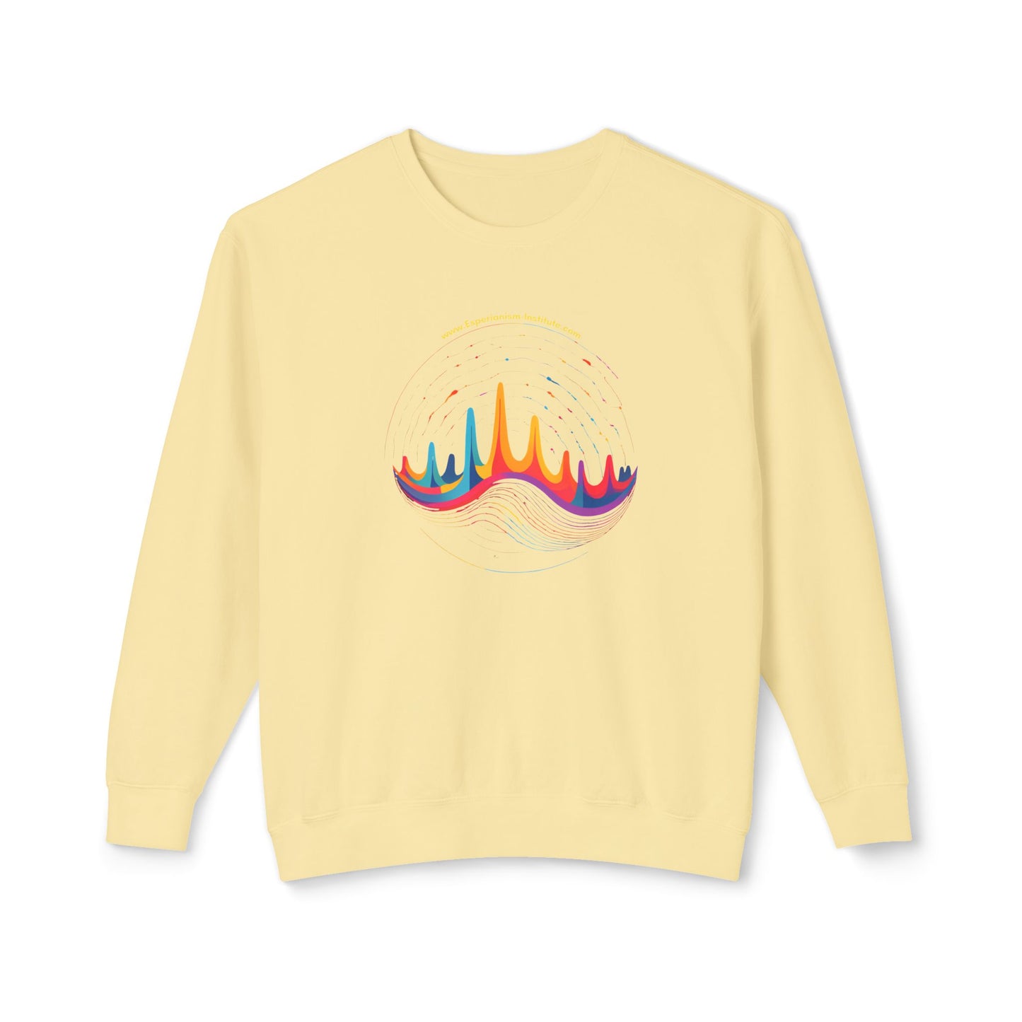 Colorful Wave Design Unisex Lightweight Crewneck Sweatshirt