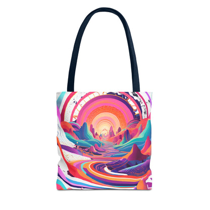 Vibrant Sunset Landscape Tote Bag - Colorful Artistic Design for Everyday Use