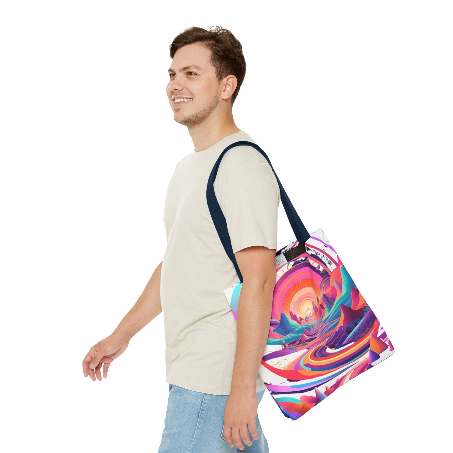 Vibrant Sunset Landscape Tote Bag - Colorful Artistic Design for Everyday Use