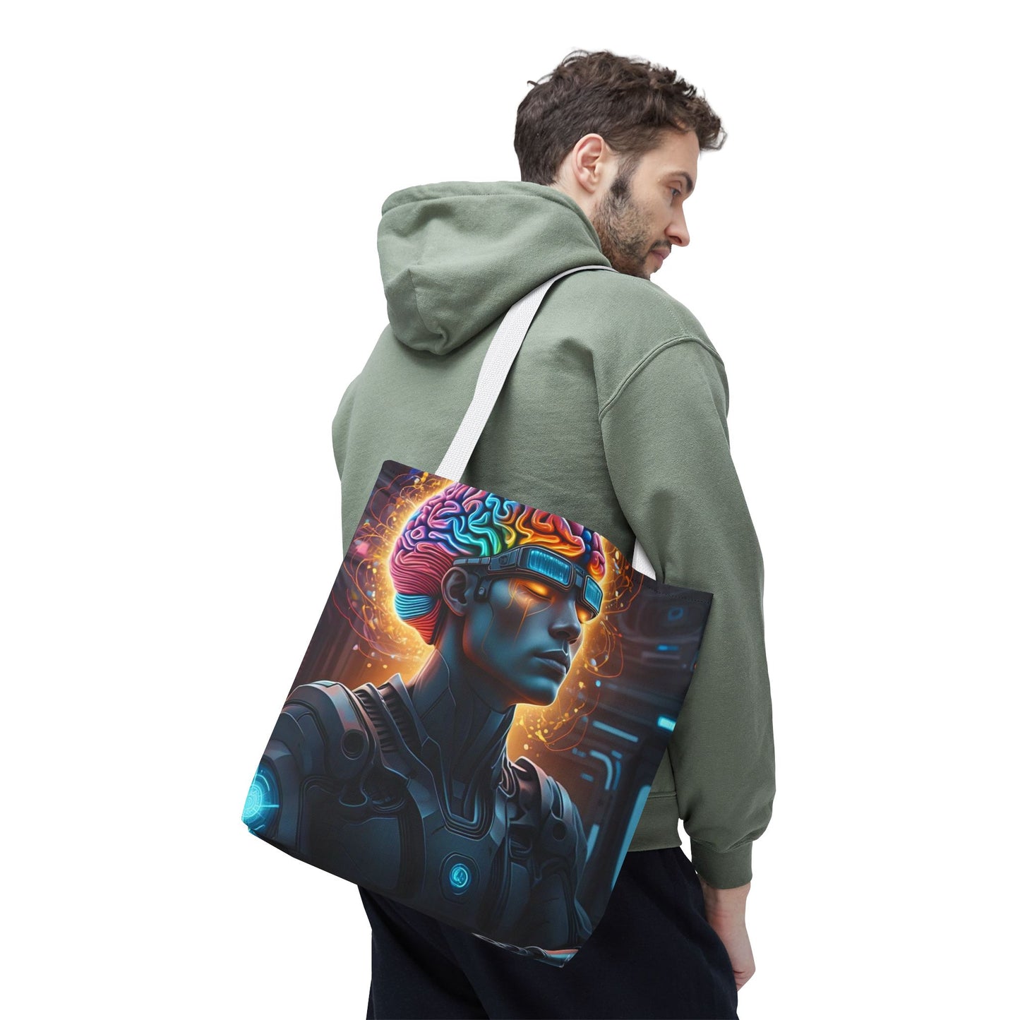 Futuristic Art Tote Bag - Stylish & Functional for Tech Lovers
