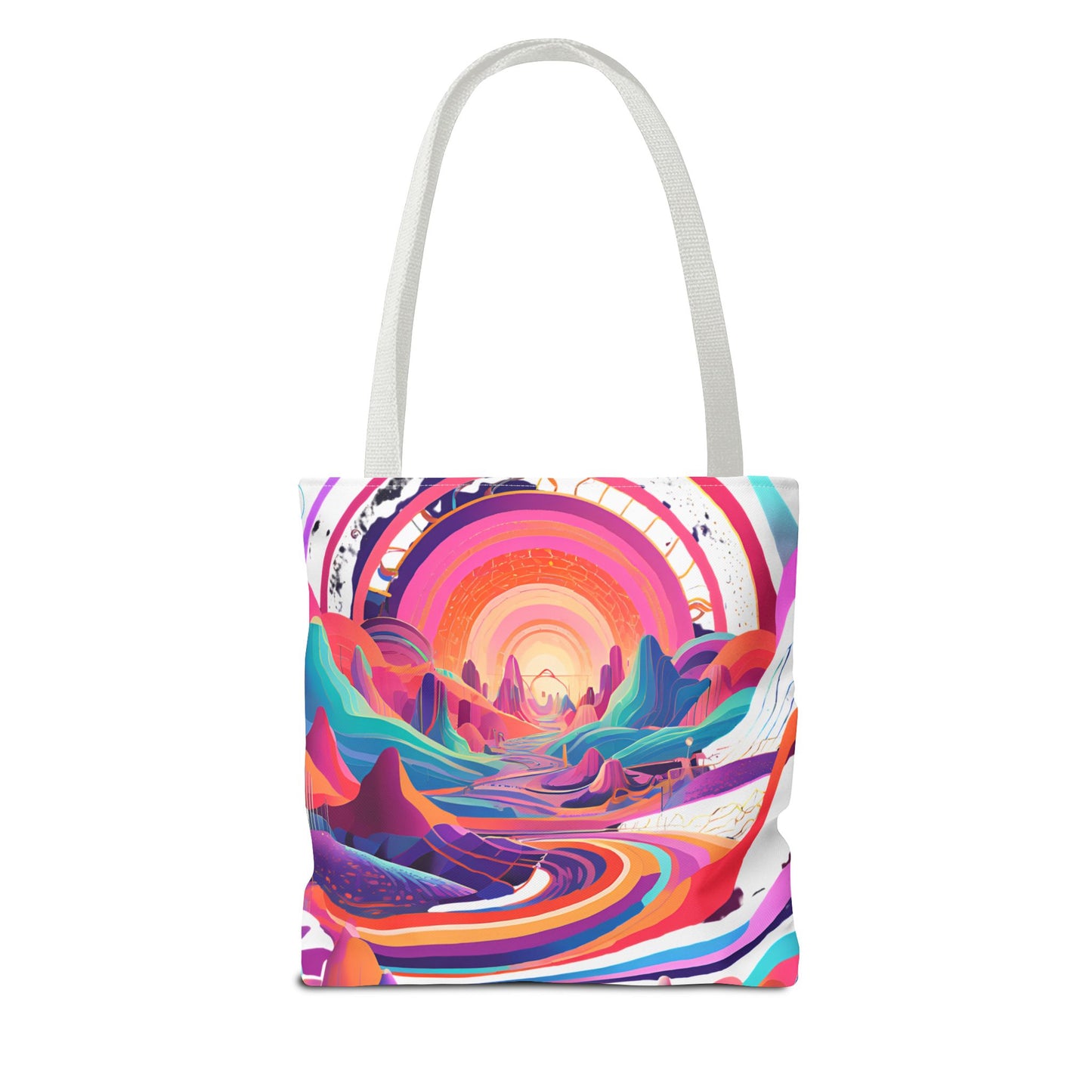 Vibrant Sunset Landscape Tote Bag - Colorful Artistic Design for Everyday Use