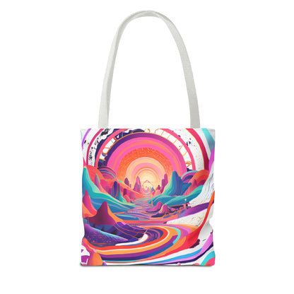 Vibrant Sunset Landscape Tote Bag - Colorful Artistic Design for Everyday Use