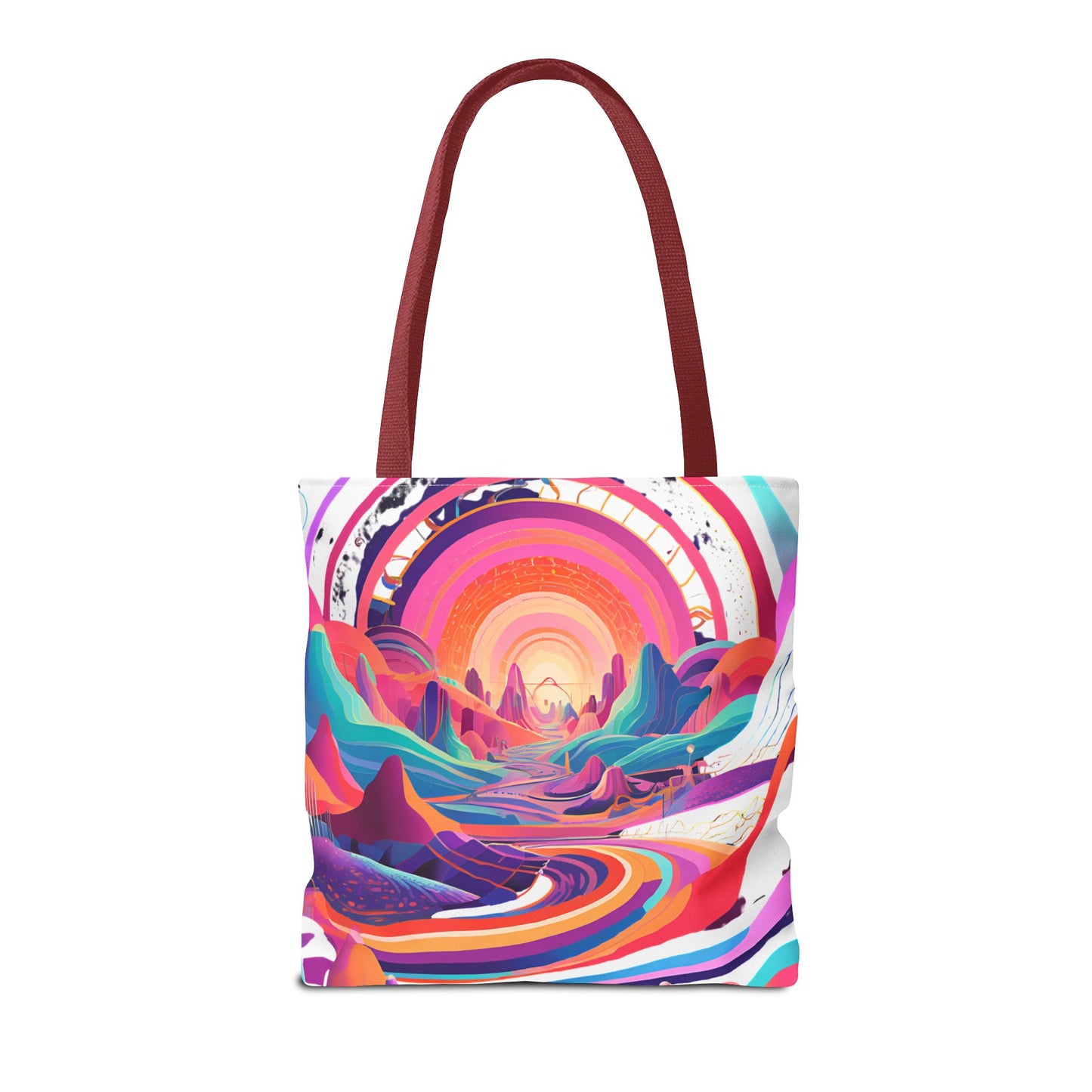 Vibrant Sunset Landscape Tote Bag - Colorful Artistic Design for Everyday Use