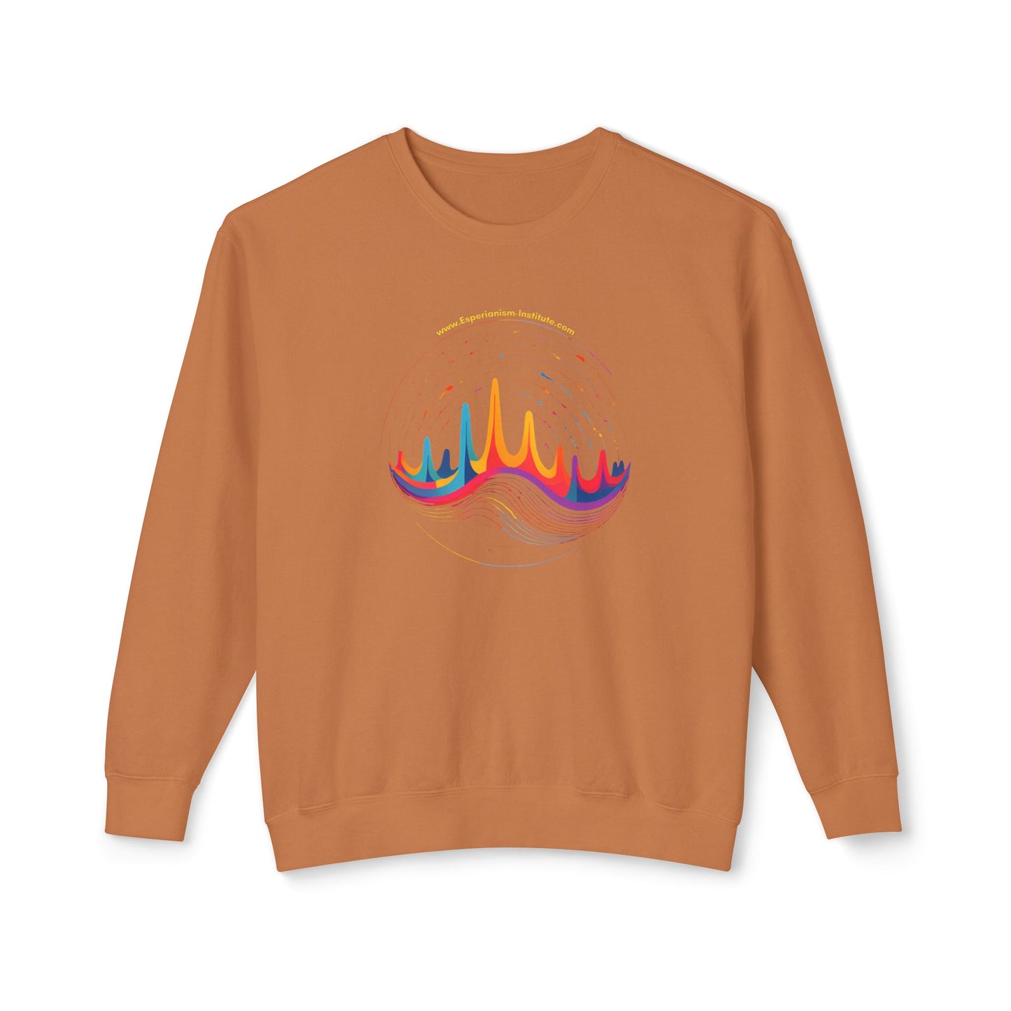 Colorful Wave Design Unisex Lightweight Crewneck Sweatshirt