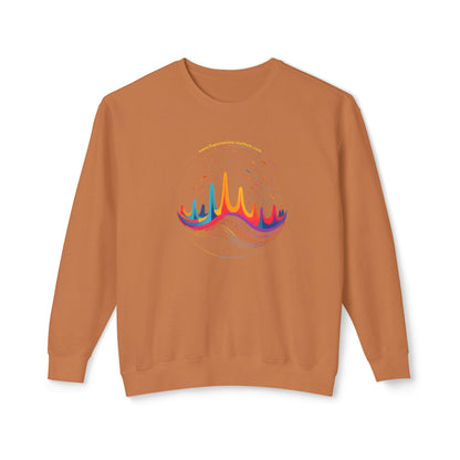 Colorful Wave Design Unisex Lightweight Crewneck Sweatshirt