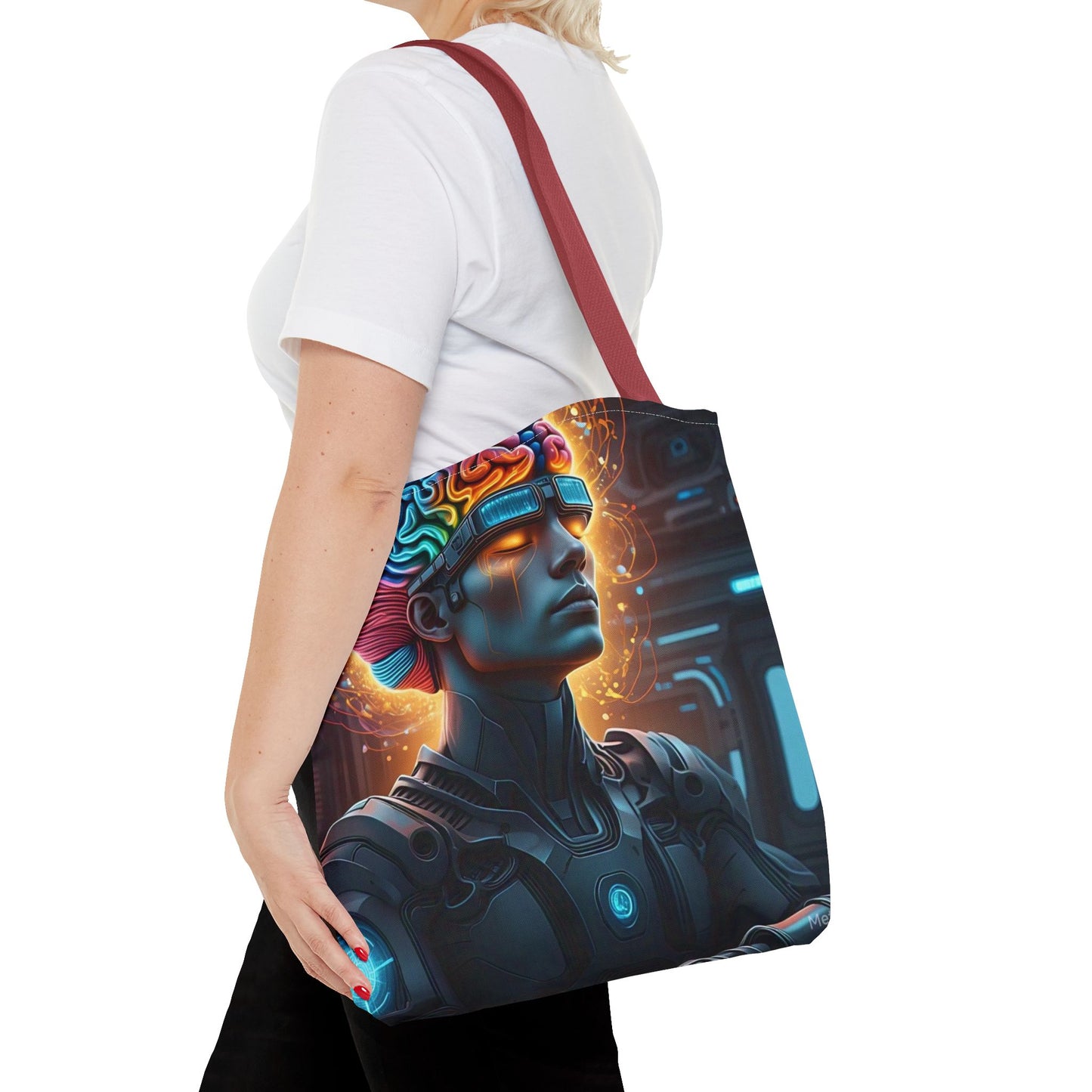 Futuristic Art Tote Bag - Stylish & Functional for Tech Lovers