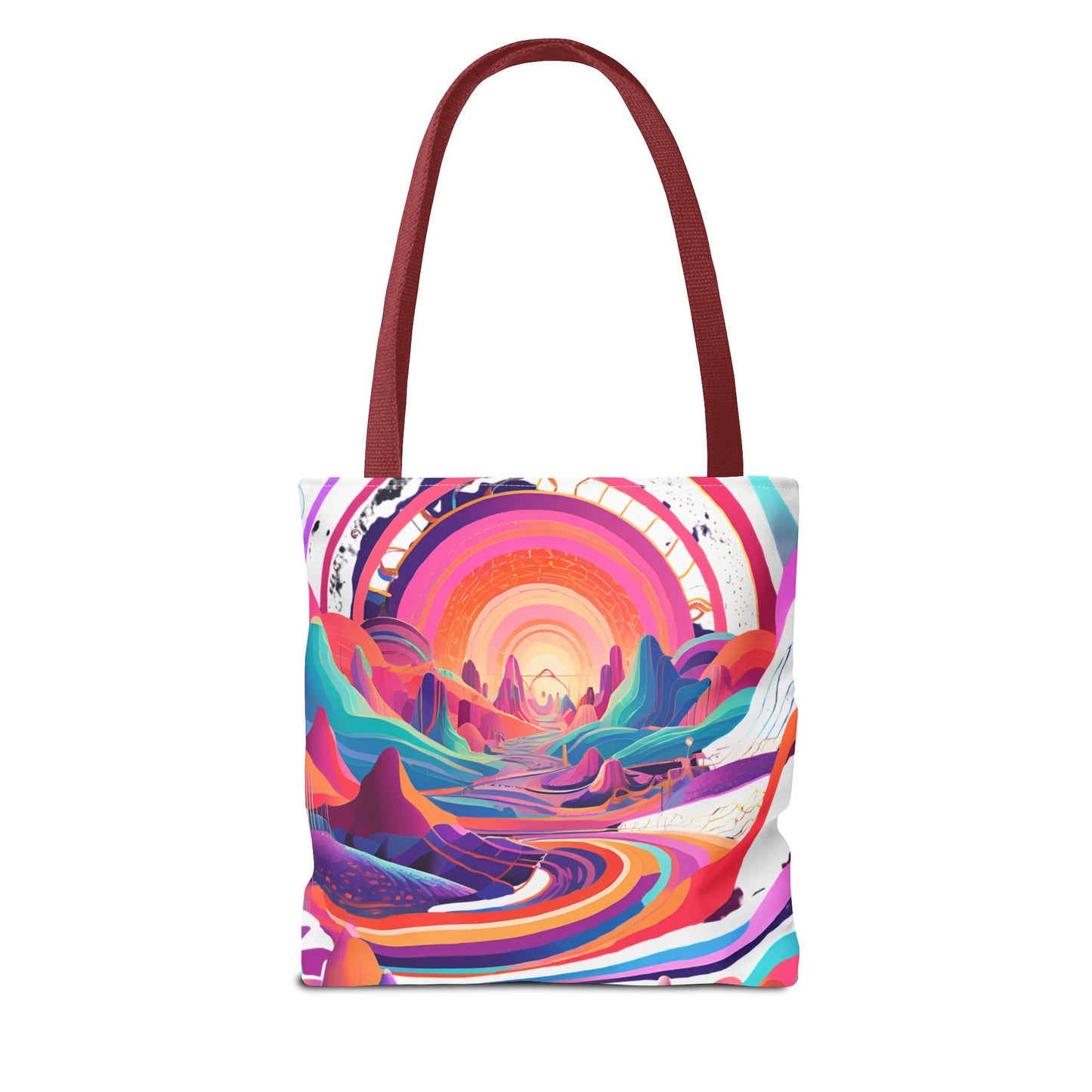 Vibrant Sunset Landscape Tote Bag - Colorful Artistic Design for Everyday Use