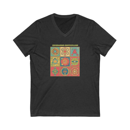 Graphic V-Neck Tee for Spiritual Seekers
