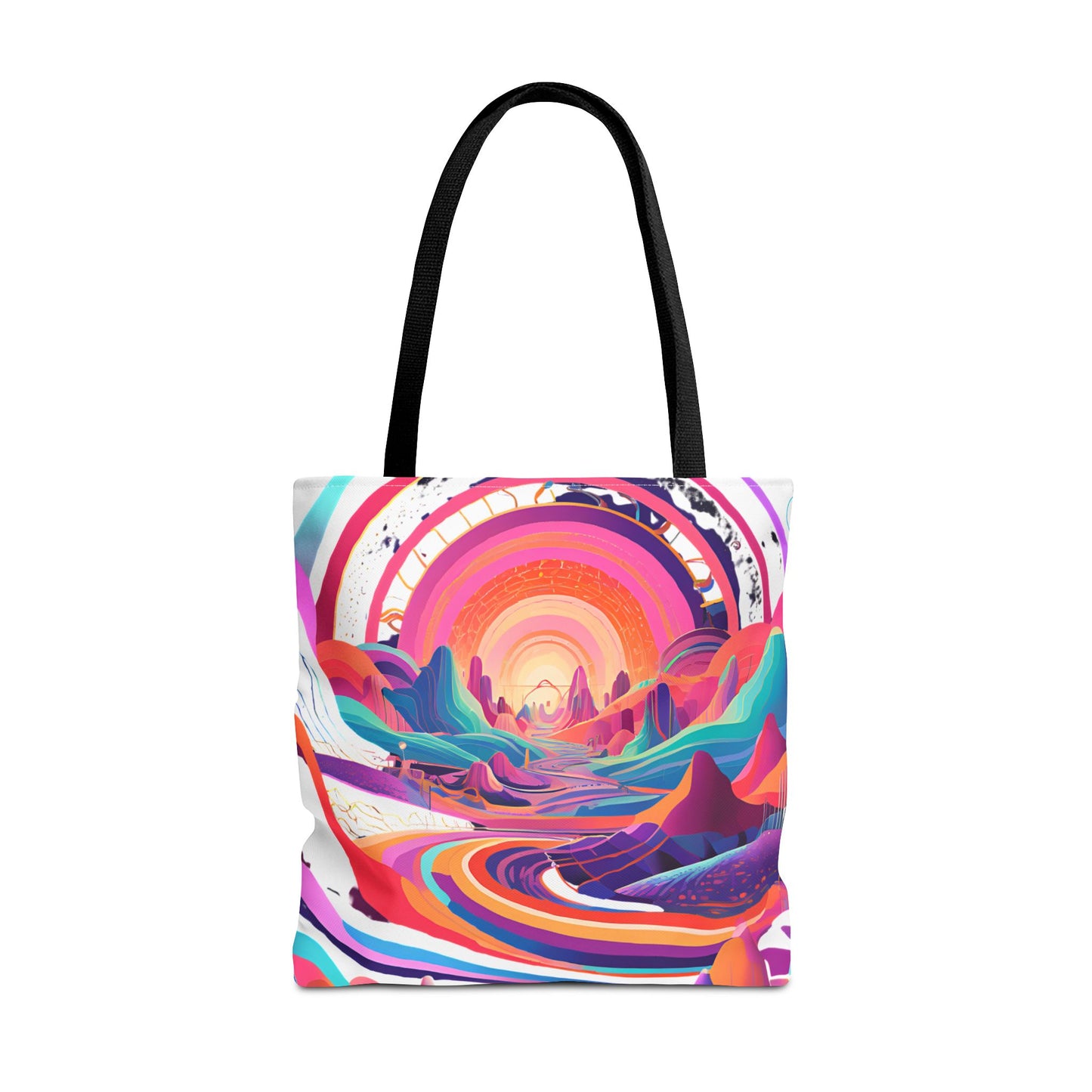 Vibrant Sunset Landscape Tote Bag - Colorful Artistic Design for Everyday Use