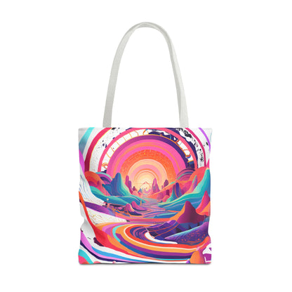 Vibrant Sunset Landscape Tote Bag - Colorful Artistic Design for Everyday Use