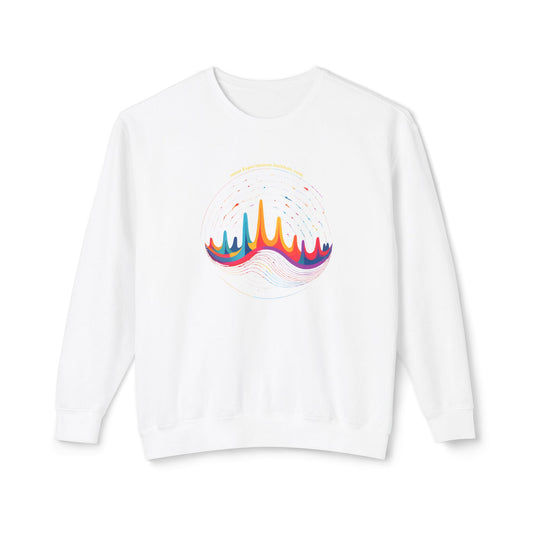 Colorful Wave Design Unisex Lightweight Crewneck Sweatshirt