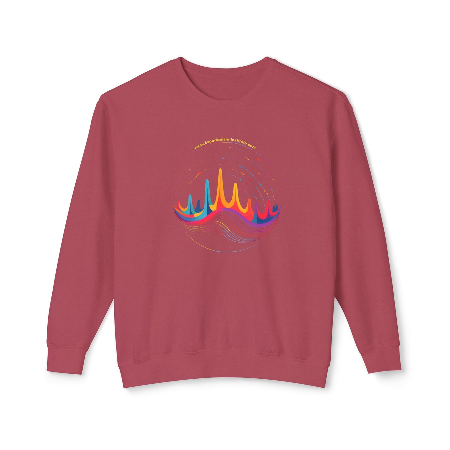 Colorful Wave Design Unisex Lightweight Crewneck Sweatshirt