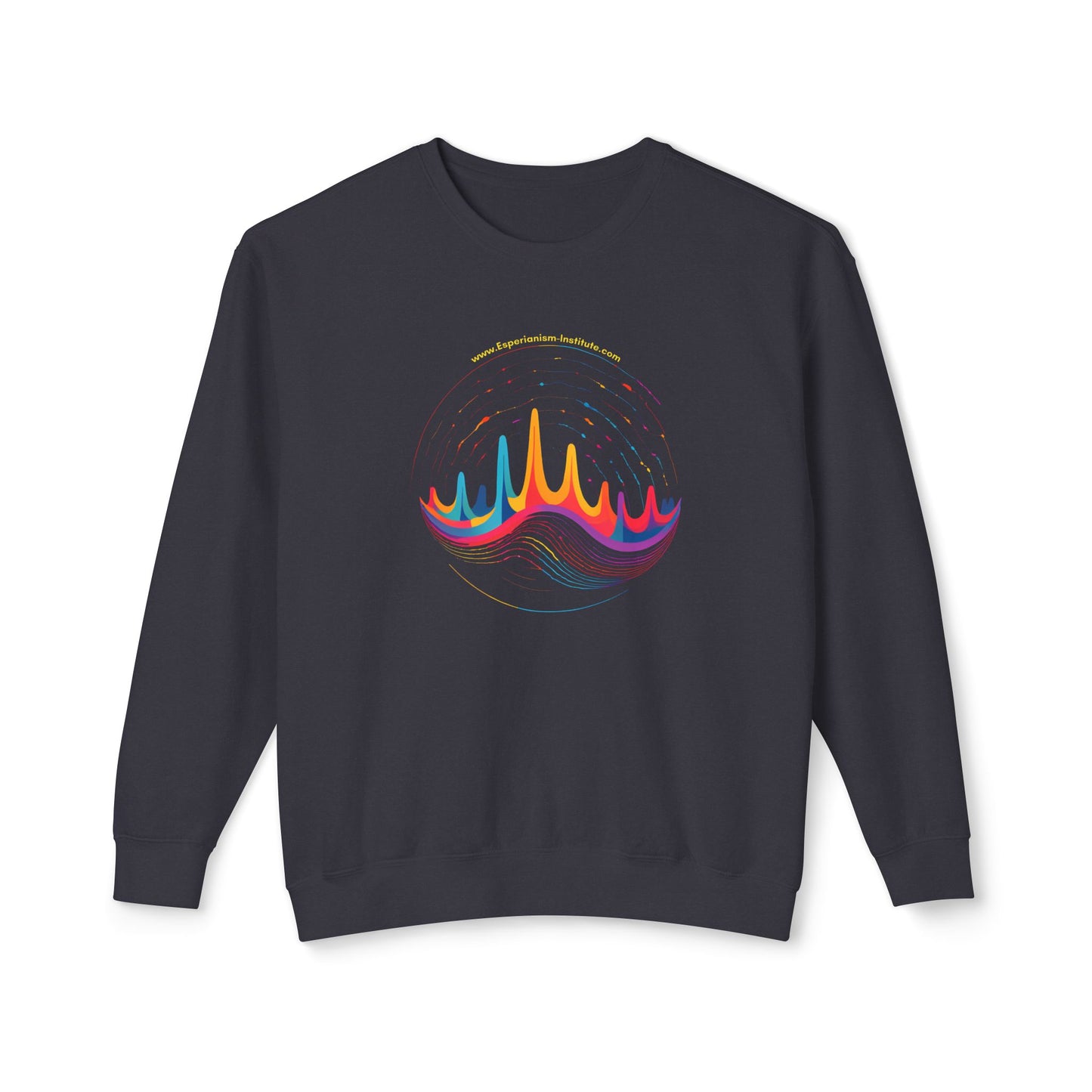 Colorful Wave Design Unisex Lightweight Crewneck Sweatshirt