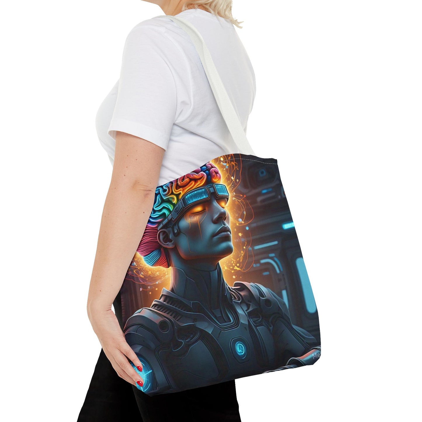 Futuristic Art Tote Bag - Stylish & Functional for Tech Lovers