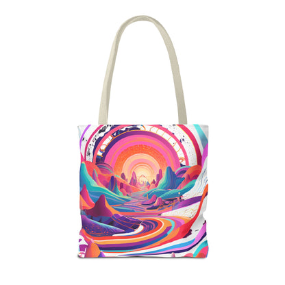 Vibrant Sunset Landscape Tote Bag - Colorful Artistic Design for Everyday Use