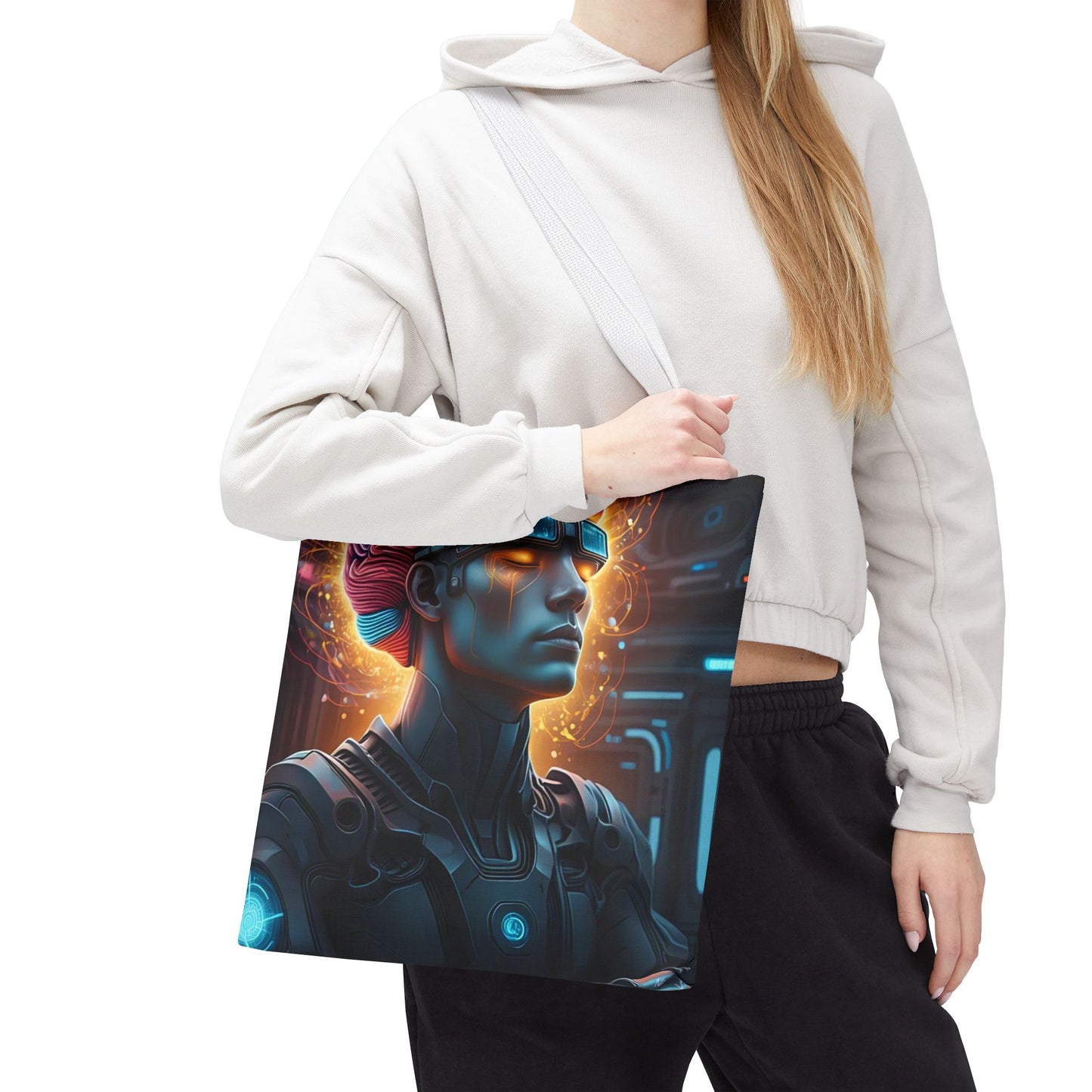Futuristic Art Tote Bag - Stylish & Functional for Tech Lovers