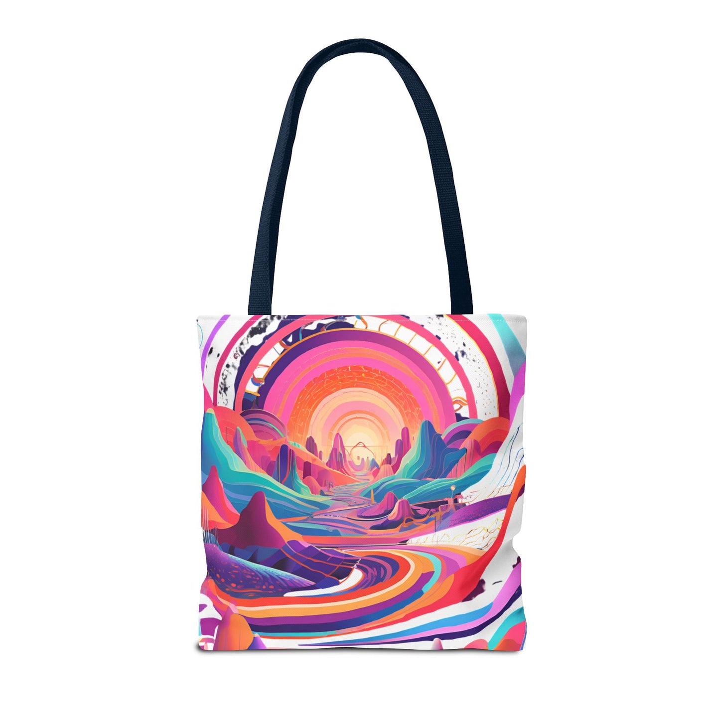 Vibrant Sunset Landscape Tote Bag - Colorful Artistic Design for Everyday Use