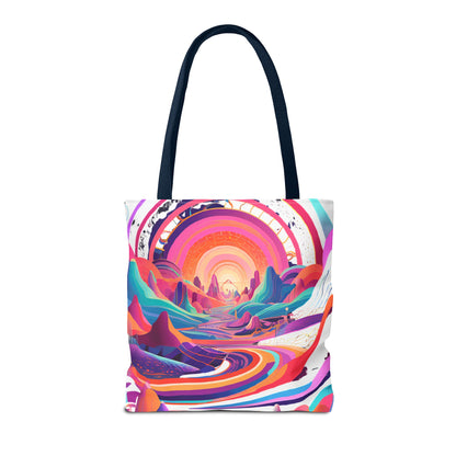 Vibrant Sunset Landscape Tote Bag - Colorful Artistic Design for Everyday Use