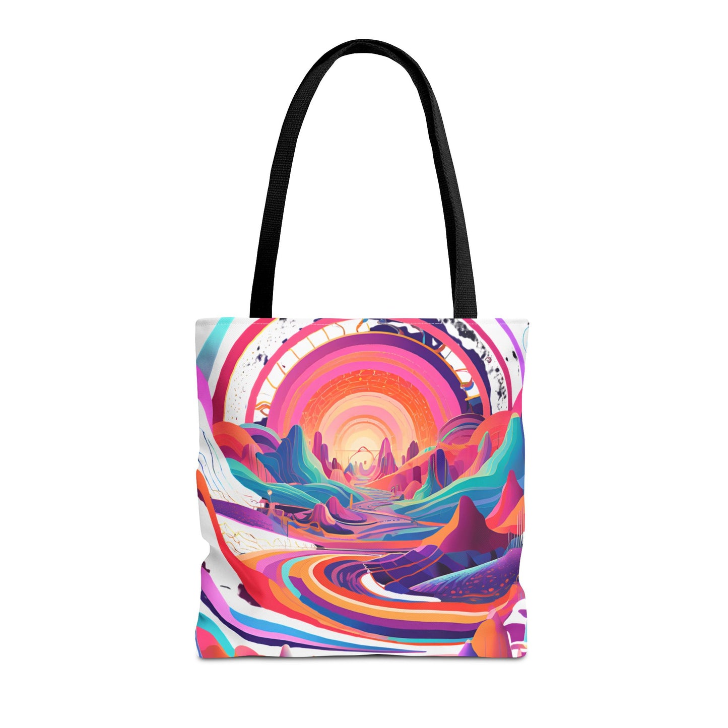 Vibrant Sunset Landscape Tote Bag - Colorful Artistic Design for Everyday Use