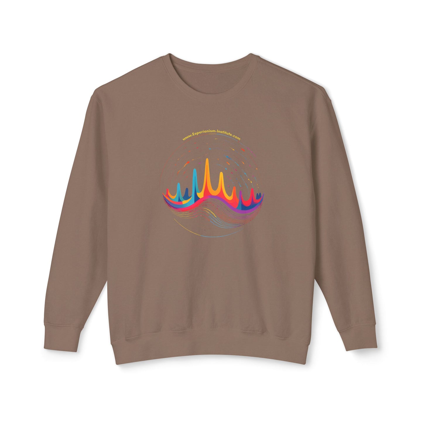 Colorful Wave Design Unisex Lightweight Crewneck Sweatshirt