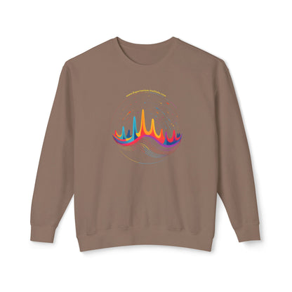 Colorful Wave Design Unisex Lightweight Crewneck Sweatshirt