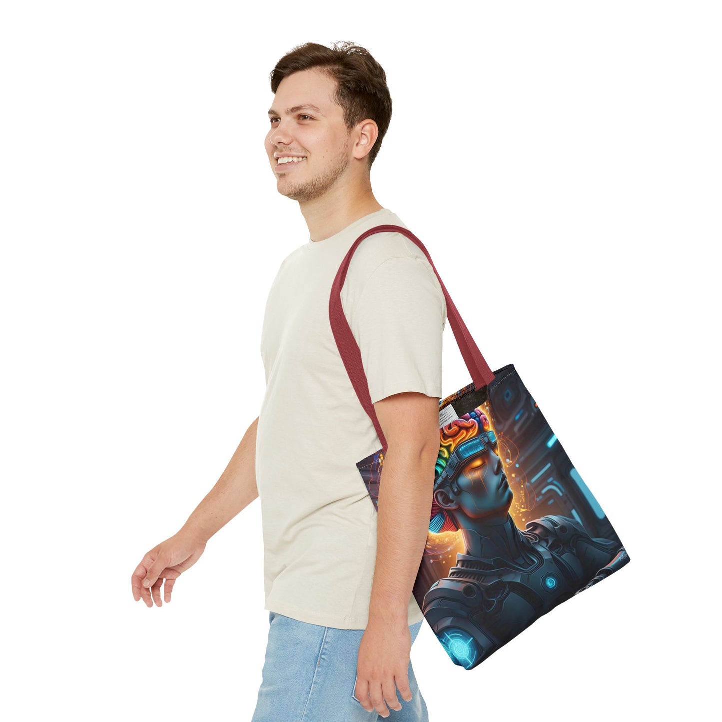 Futuristic Art Tote Bag - Stylish & Functional for Tech Lovers