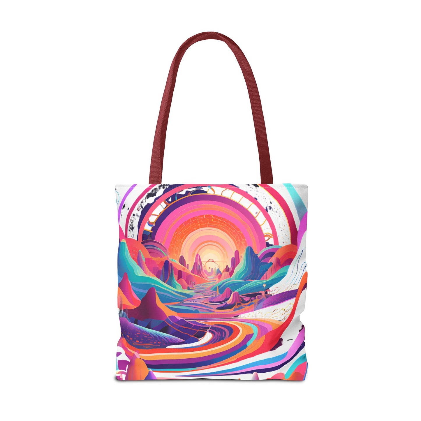 Vibrant Sunset Landscape Tote Bag - Colorful Artistic Design for Everyday Use
