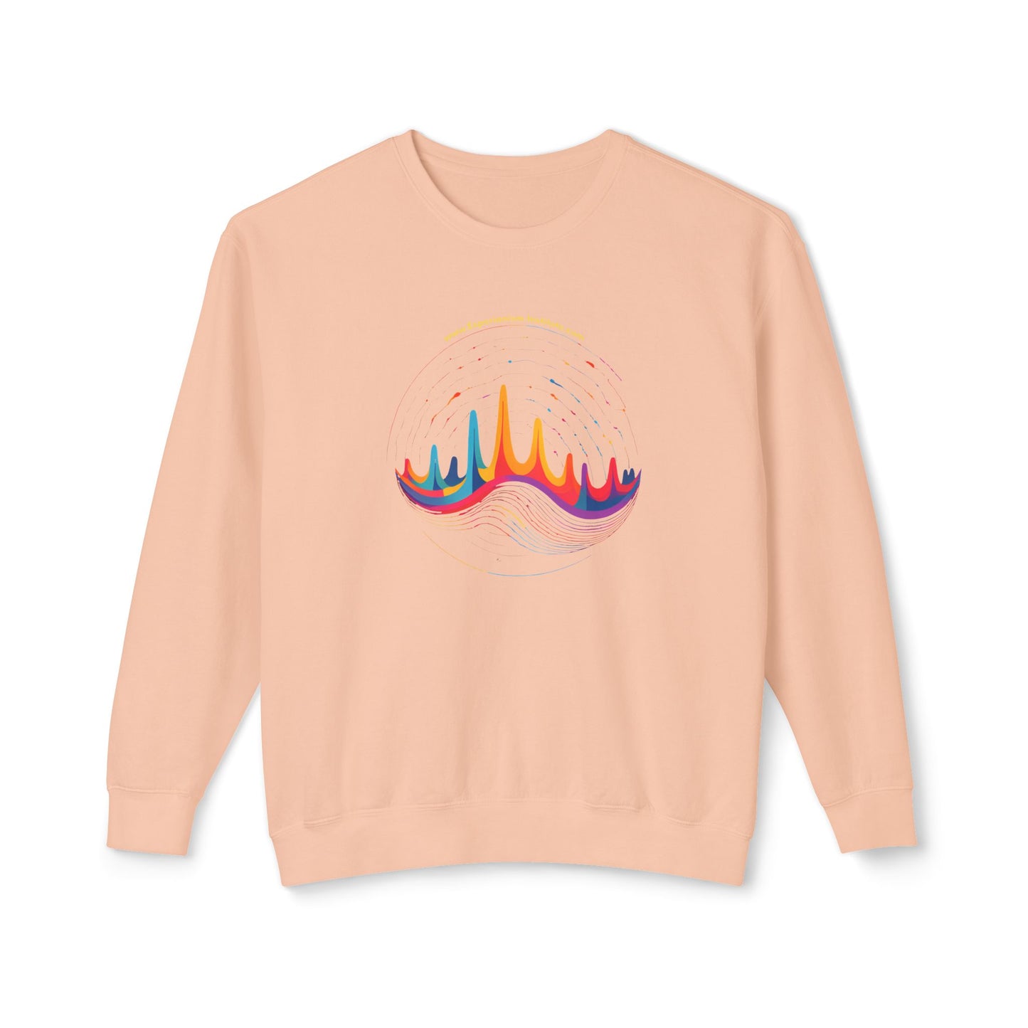 Colorful Wave Design Unisex Lightweight Crewneck Sweatshirt