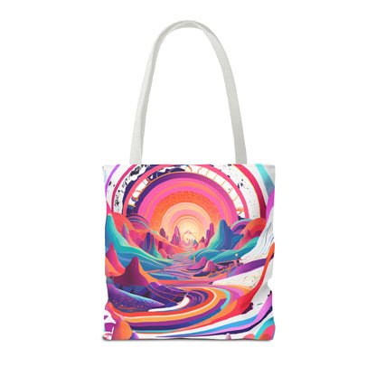 Vibrant Sunset Landscape Tote Bag - Colorful Artistic Design for Everyday Use