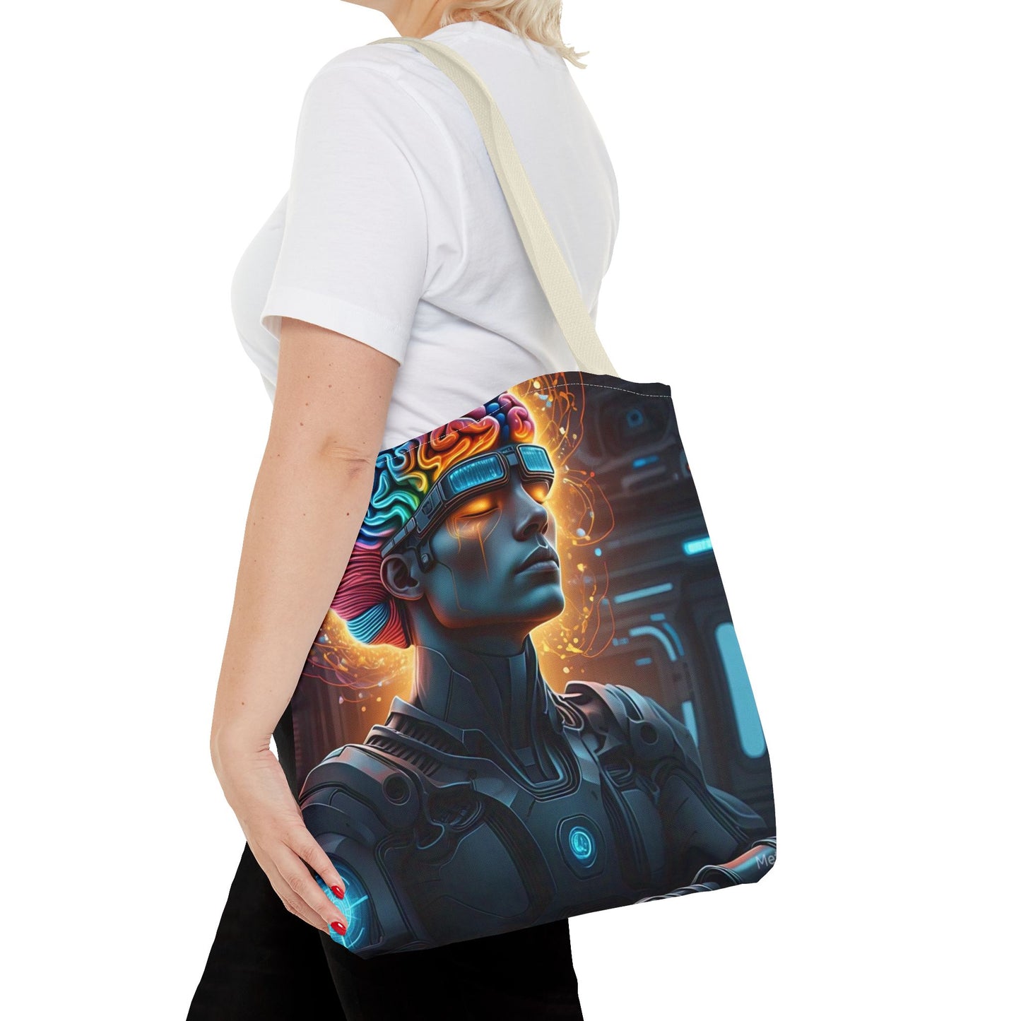 Futuristic Art Tote Bag - Stylish & Functional for Tech Lovers