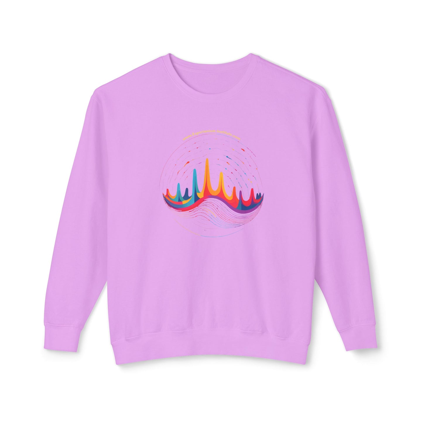 Colorful Wave Design Unisex Lightweight Crewneck Sweatshirt