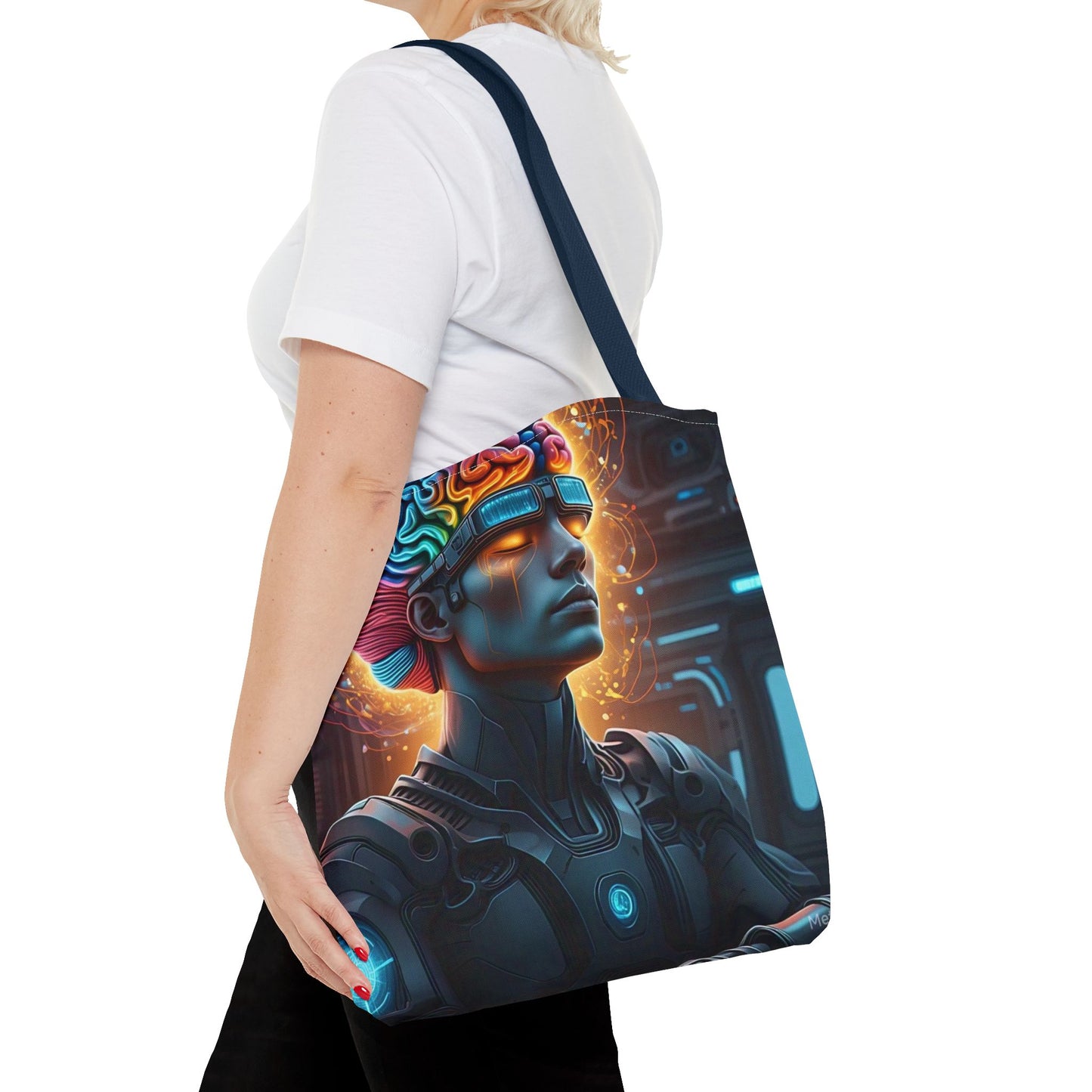 Futuristic Art Tote Bag - Stylish & Functional for Tech Lovers