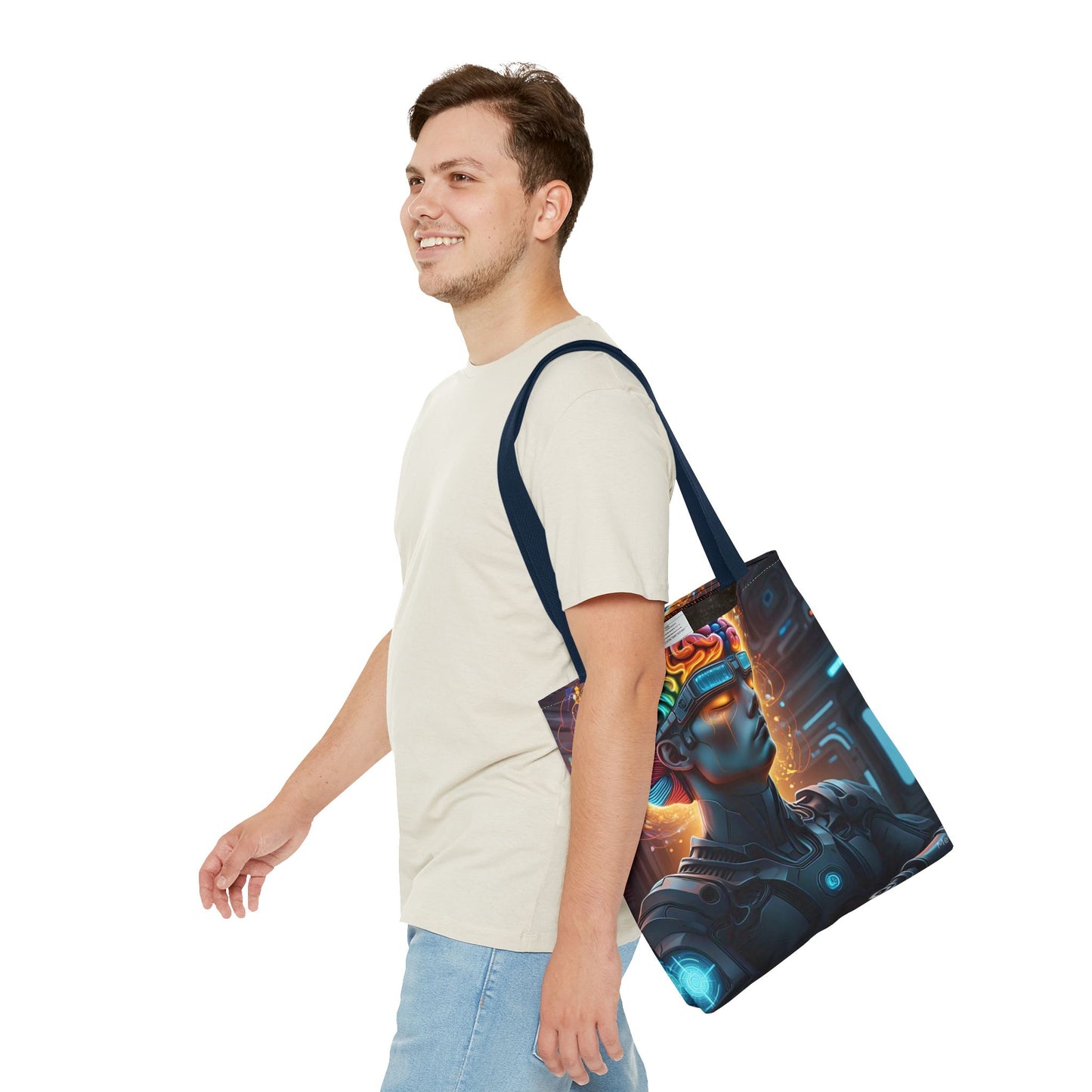 Futuristic Art Tote Bag - Stylish & Functional for Tech Lovers